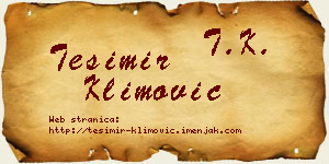 Tešimir Klimović vizit kartica